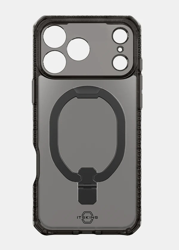 ItSkins Hybrid R Vapor Stand Case with MagSafe for iPhone 17 Pro Max - Smoke