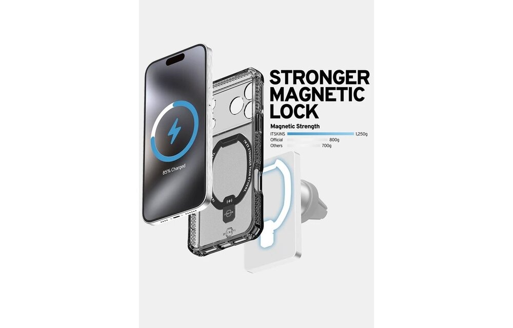 ItSkins Hybrid R Vapor Stand Case with MagSafe for iPhone 17 Pro Max - Smoke