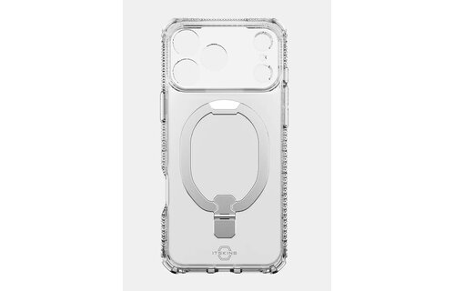 ItSkins Hybrid R Vapor Stand Case with MagSafe for iPhone 17 Pro Max - Transparent