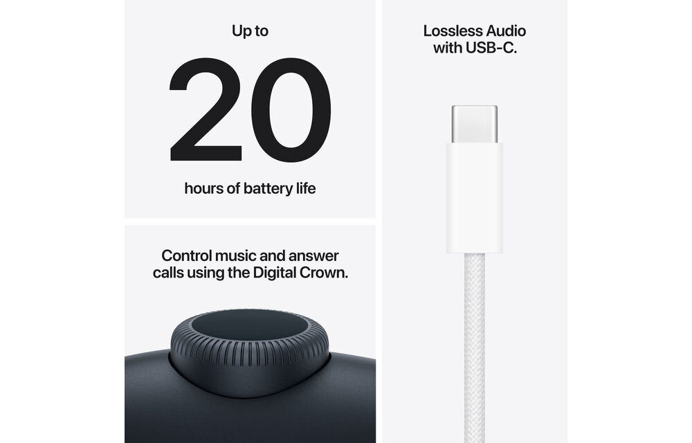 Apple AirPods Max 2 Wireless Over-Ear Closed-Back Headphones | Midnight