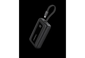 Anker Zolo Power Bank (10K, 30W) with a 5.4-inch (13.7 cm) built-in USB-C cable Black