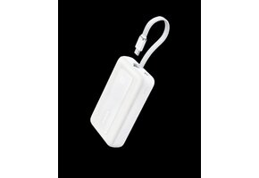 Anker Zolo Power Bank (10K, 30W) with a 5.4-inch (13.7 cm) built-in USB-C cable White
