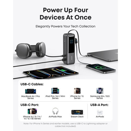 Anker Power Bank (25K, 165W) w/ 2 x USB-C cables