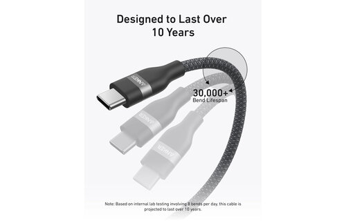 Anker 240w Braided Upcycle USB-C to USB-C Cable 2m Black Stone