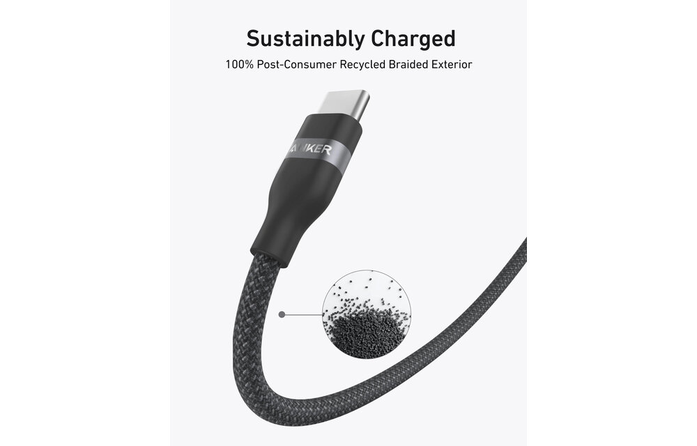 Anker 240w Braided Upcycle USB-C to USB-C Cable 2m Black Stone