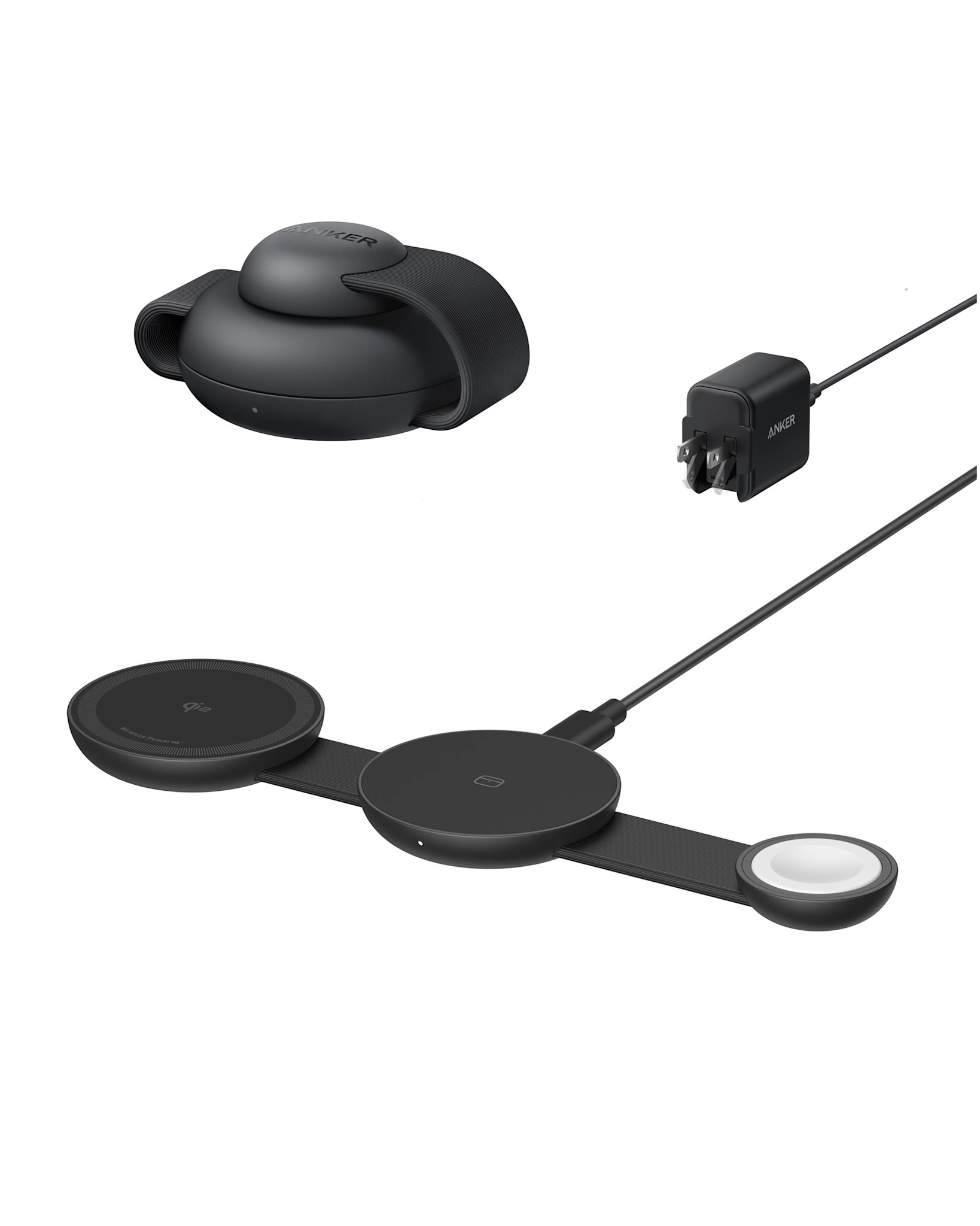Anker MagGo Wireless Charging Station 3-in-1 Foldable Black Stone