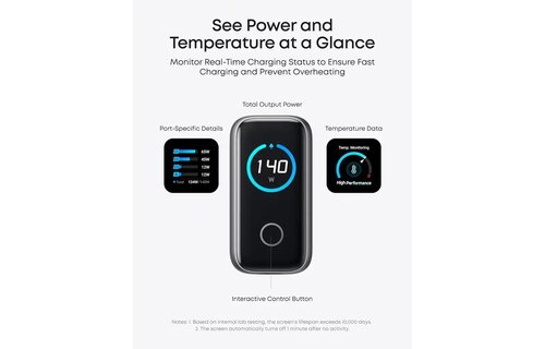 Anker - Laptop Charger, 140W MAX USB C Charger, 4-Port GaN and Fast Charging Power Adapter - Dark Gray