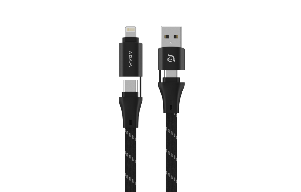 Adam Elements PeAkMF401 4-in-1  60w Magnetic Cable USB-C/Lightning/USB-A Titanium Gray