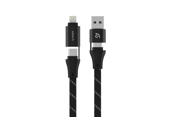 Adam Elements PeAkMF401 4-in-1 60w Magnetic Cable USB-C/Lightning/USB-A Titanium Gray
