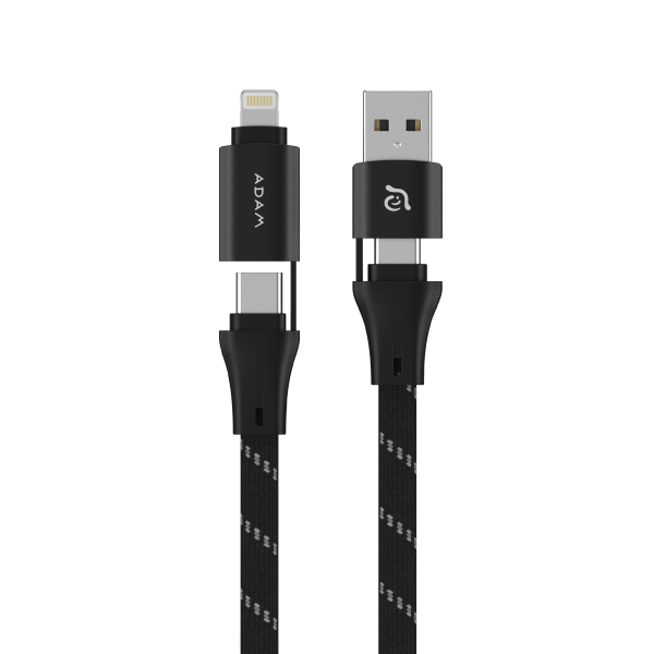 Adam Elements PeAkMF401 4-in-1  60w Magnetic Cable USB-C/Lightning/USB-A Titanium Gray