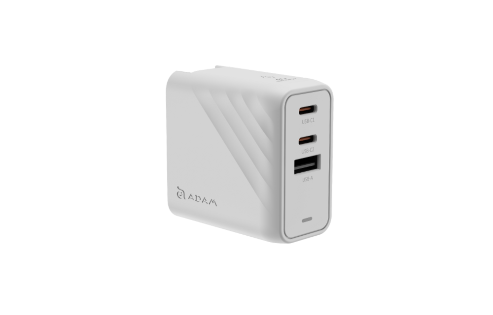 Adam Elements P67 GaN 67w 3-Port Fast Charging Wall Charger - US - White