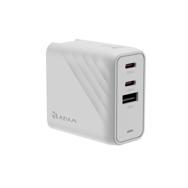 Adam Elements P67 GaN 67w 3-Port Fast Charging Wall Charger - US - White