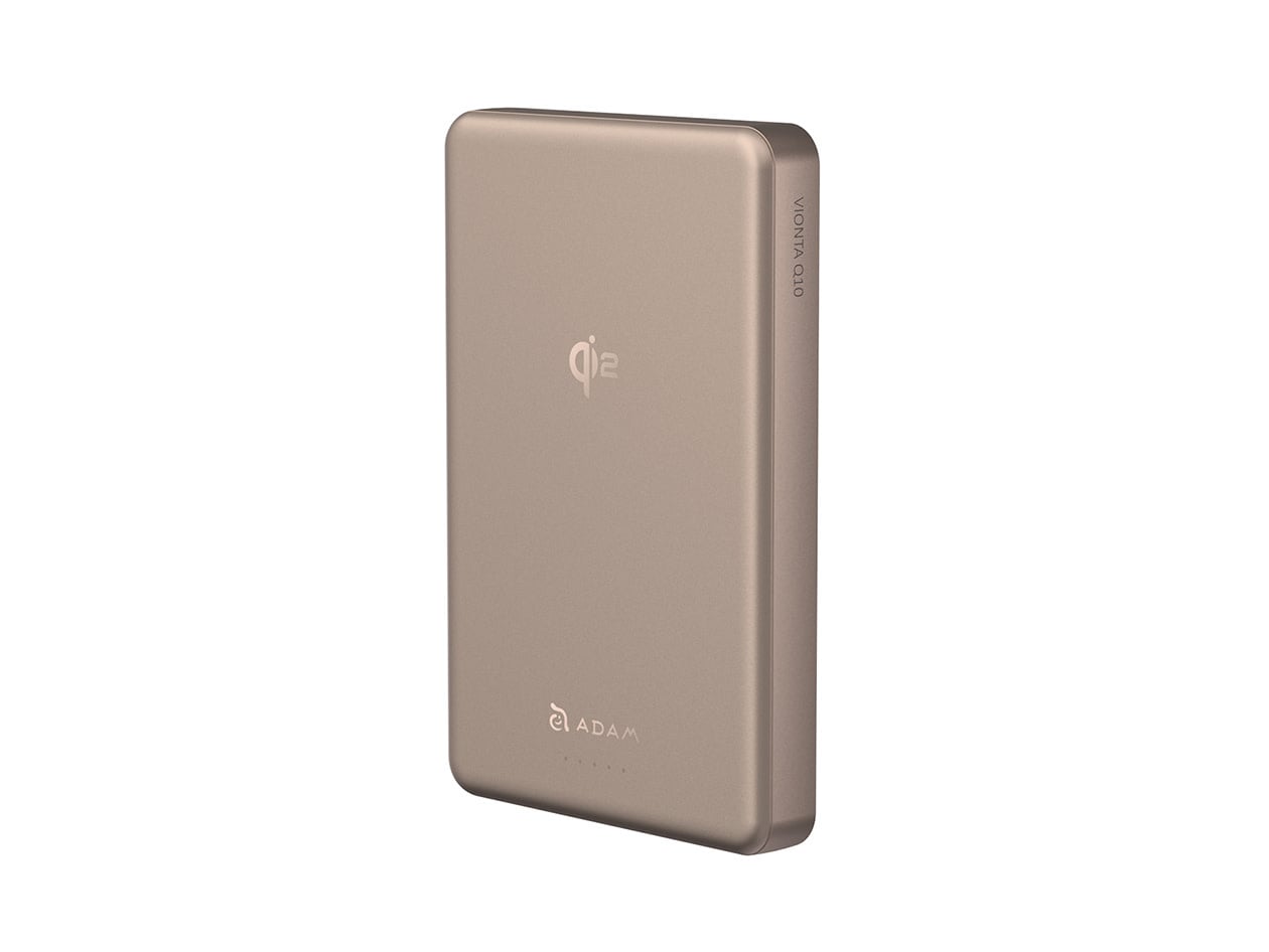 Adam Elements VIONTA Q10 Qi2 Ultra Slim 10000mAh Power Bank Gold