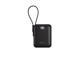 Adam Elements VIONTA Q Ultra Compact 10000mAh Power Bank w/ built in USB-C cable - Black