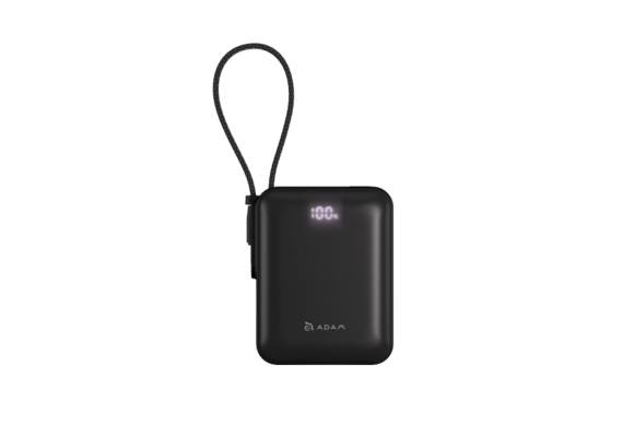 Adam Elements VIONTA Q Ultra Compact 10000mAh Power Bank w/ built in USB-C cable - Black