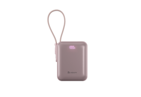 Adam Elements VIONTA Q Ultra Compact 10000mAh Power Bank w/ built in USB-C cable - Pink