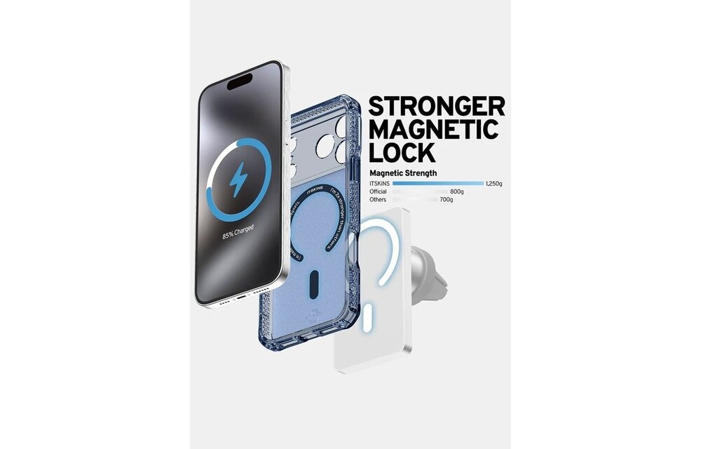 ItSkins Hybrid R Vapor Case with MagSafe for iPhone 17 Pro - Navy Blue