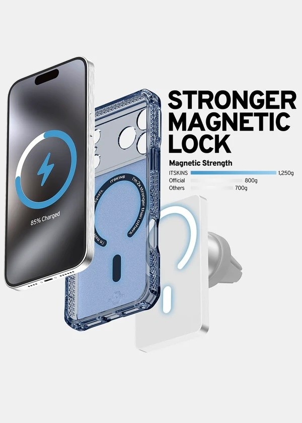 ItSkins Hybrid R Vapor Case with MagSafe for iPhone 17 Pro - Navy Blue