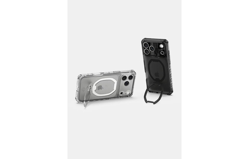 ItSkins Hybrid R Vapor Stand Case with MagSafe for iPhone 17 Pro - Smoke