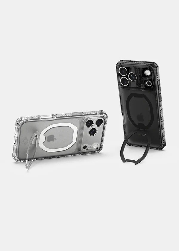 ItSkins Hybrid R Vapor Stand Case with MagSafe for iPhone 17 Pro - Smoke