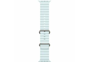 Apple Watch Band 49mm Ice Blue Ocean Band w/ Natural Titanium Finish (also compatible with 44/45/46mm watches) (fits130-200mm wrists)