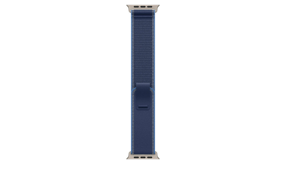 Apple Watch Band 49mm Blue/Bright Blue Trail Loop w/ Natural Titanium Finish - M/L (fits 145-220mm wrists) also compatible with 44/45mm watches