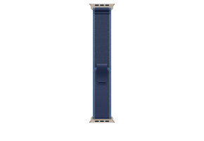 Apple Watch Band 49mm Blue/Bright Blue Trail Loop w/ Natural Titanium Finish - M/L (fits 145-220mm wrists) also compatible with 44/45mm watches