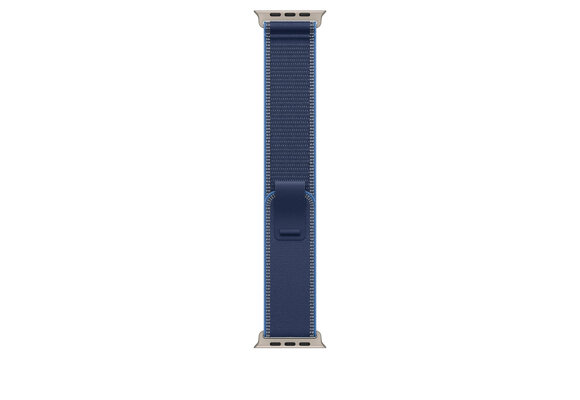 Apple Watch Band 49mm Blue/Bright Blue Trail Loop w/ Natural Titanium Finish - M/L (fits 145-220mm wrists) also compatible with 44/45mm watches
