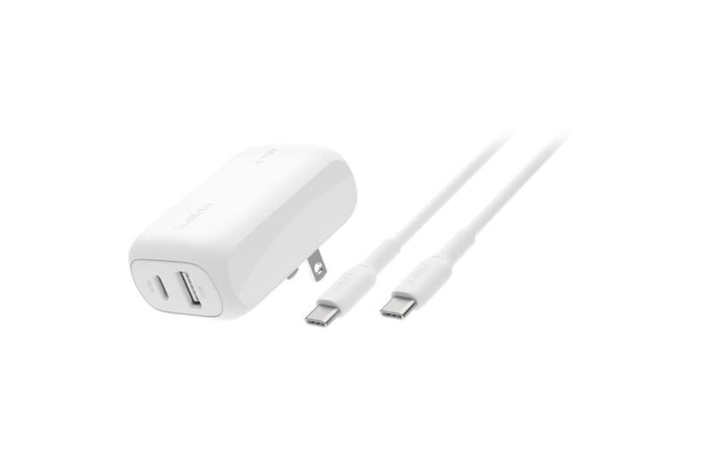 Belkin BOOST↑ CHARGE 42w USB-C/USB-A PD 3.0 PPS Dual Wall Charger w/USB-C to USB-C cable
