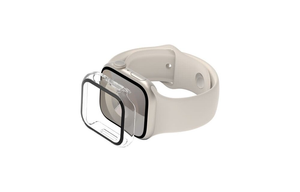 Belkin ScreenForce Tempered Curve 2-in-1 Treated Screen Protector + Bumper for Apple Watch 44mm 9/8/7/6/5/4/SE