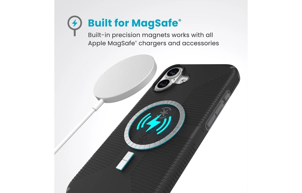Speck Candyshell Grip Magsafe Case for iPhone 16 Plus Black/Slate Grey WSL