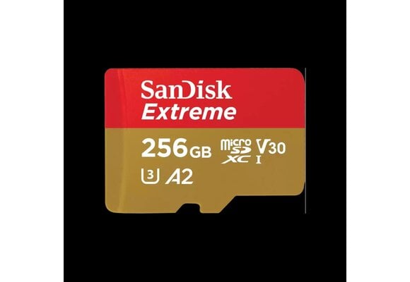 SanDisk 256GB Extreme UHS-I microSDXC  (V30) Memory Card with SD Adapter