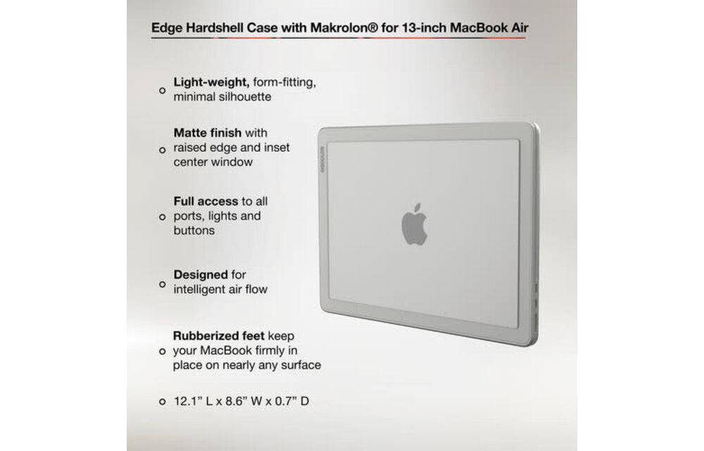 Incase Edge Hardshell Case w/Makrolon® for Macbook Air 13 (M2/M3/M4/M5) Clear