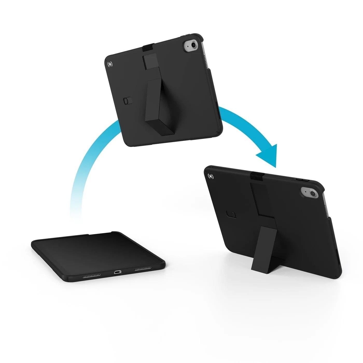 Speck Standyshell Case for iPad 10/11th A16 Gen - Black/Black/White