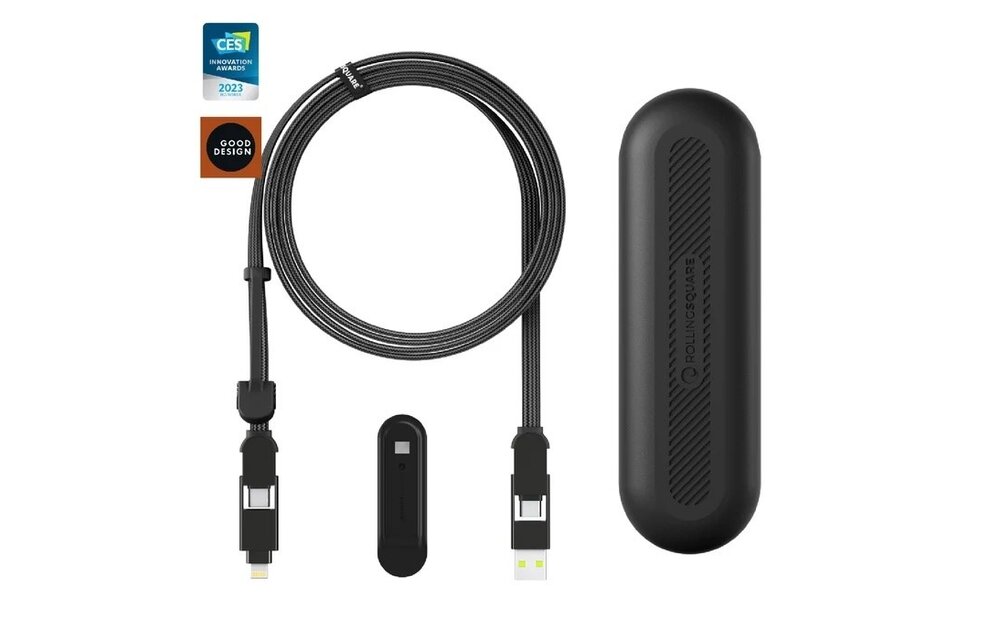 Rolling Square inCharge XL 6-in-1 2m (6.6ft) Cable 100W - Black