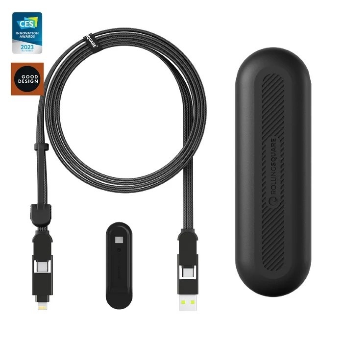 Rolling Square inCharge XL 6-in-1 2m (6.6ft) Cable 100W - Black