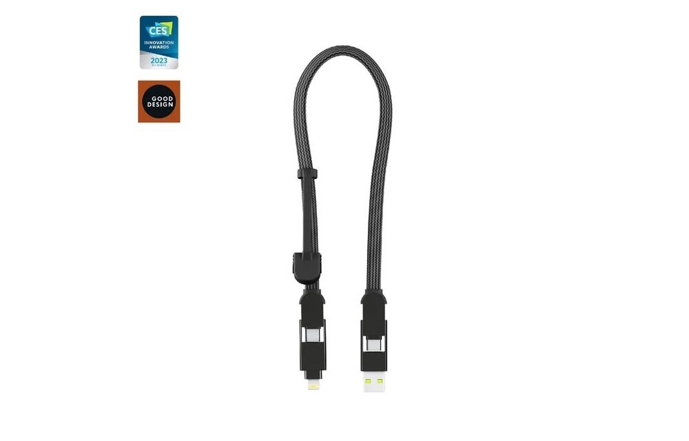 Rolling Square inCharge XL 6-in-1 30cm (1ft) Cable 100W - Black