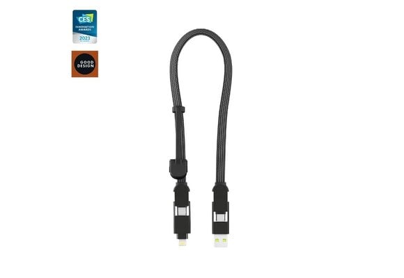 Rolling Square inCharge XL 6-in-1 30cm (1ft) Cable 100W - Black