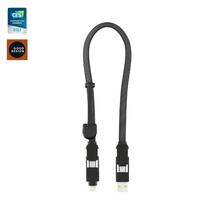Rolling Square inCharge XL 6-in-1 30cm (1ft) Cable 100W - Black