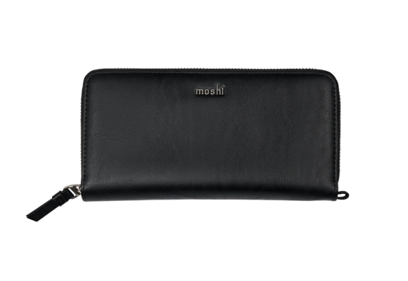 Moshi Folia Zip-Around Long Wallet - Charcoal Black