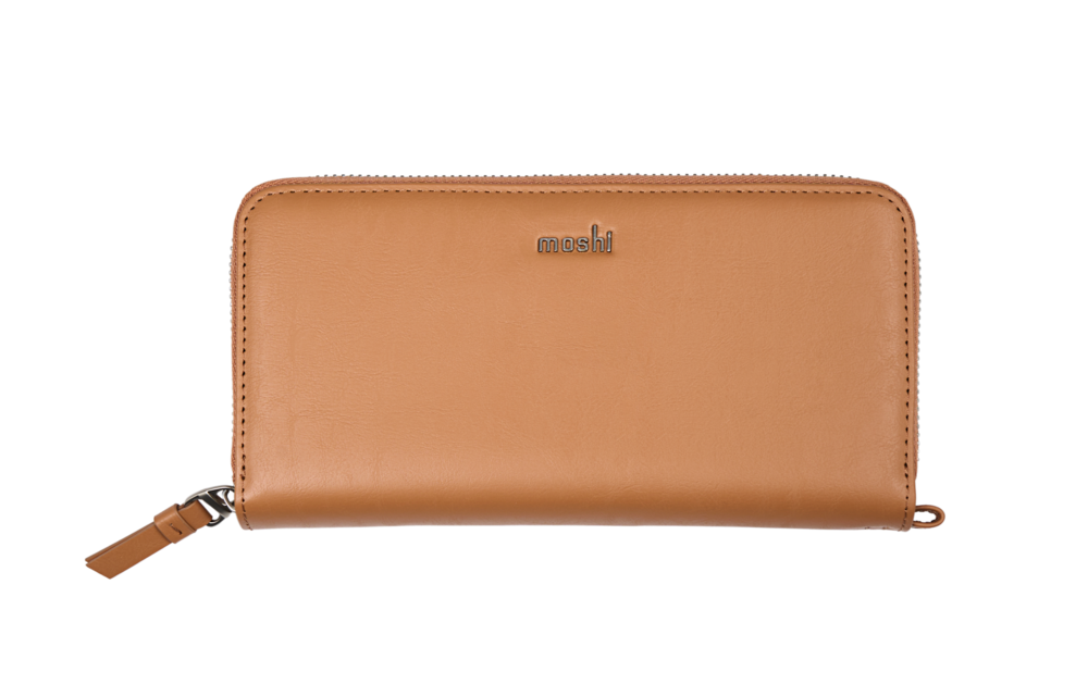 Moshi Folia Zip-Around Long Wallet - Caramel Brown
