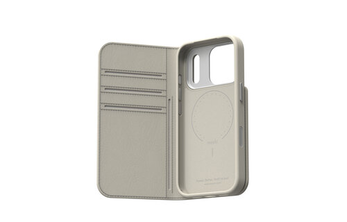 Moshi Overture Case /W DETACHABLE MAGNETIC WALLET for iPhone 18  Pro - Oat Gray