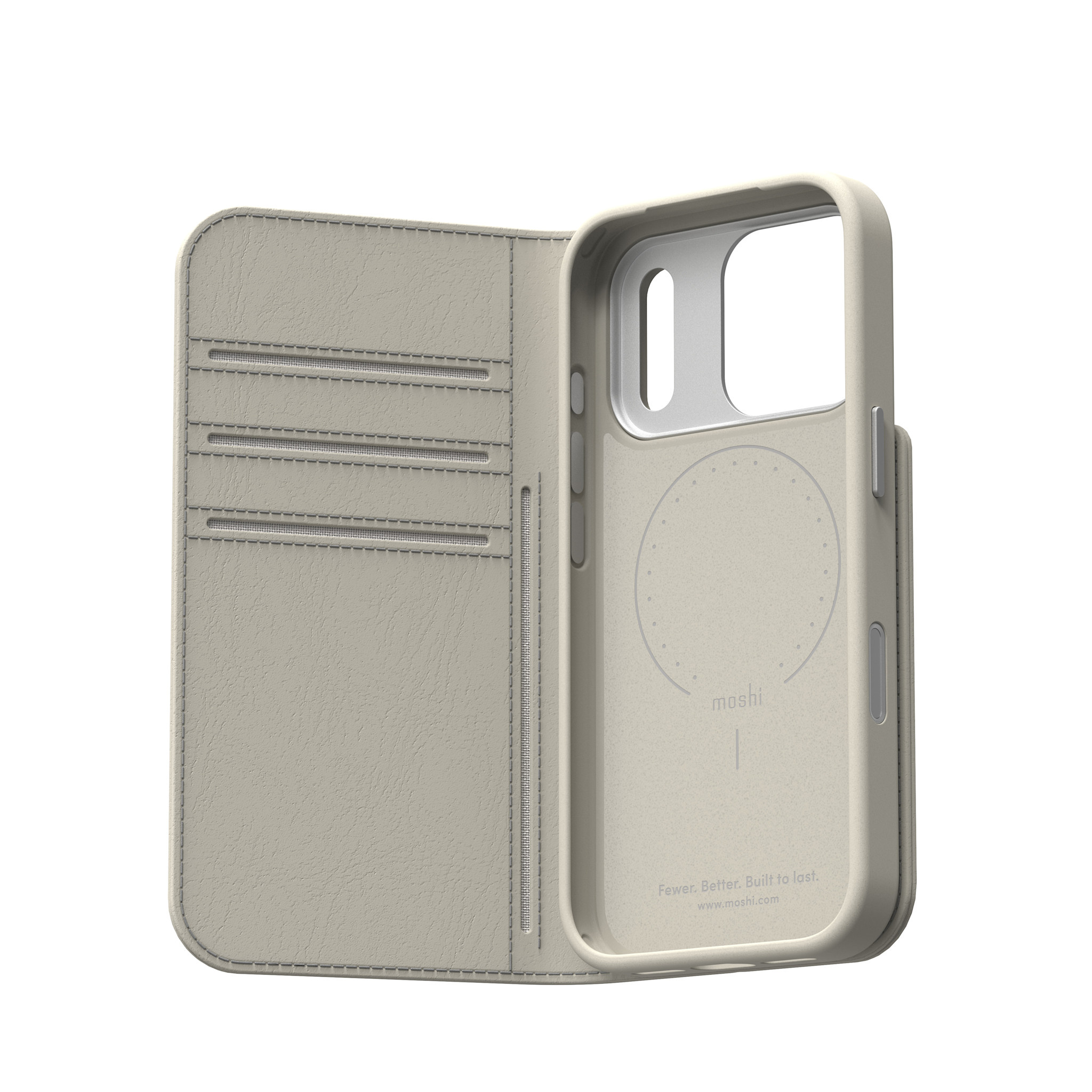Moshi Overture Case /W DETACHABLE MAGNETIC WALLET for iPhone 18  Pro - Oat Gray