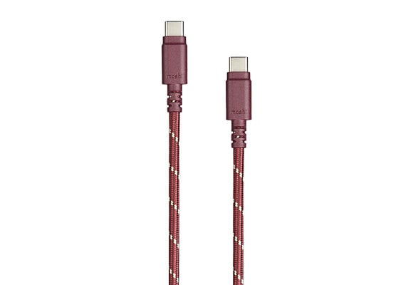 Moshi Integra USB-C to USB-C (240w/480Mbps) Charge Cable w/ Slim Connector 1.2m  (4 ft)  Burgundy Red