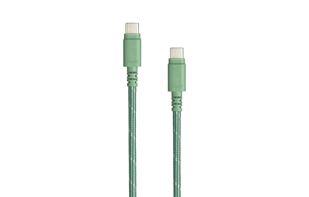 Moshi Integra USB-C to USB-C (240w/480Mbps) Charge Cable w/ Slim Connector 1.2m  (4 ft)  Field Green