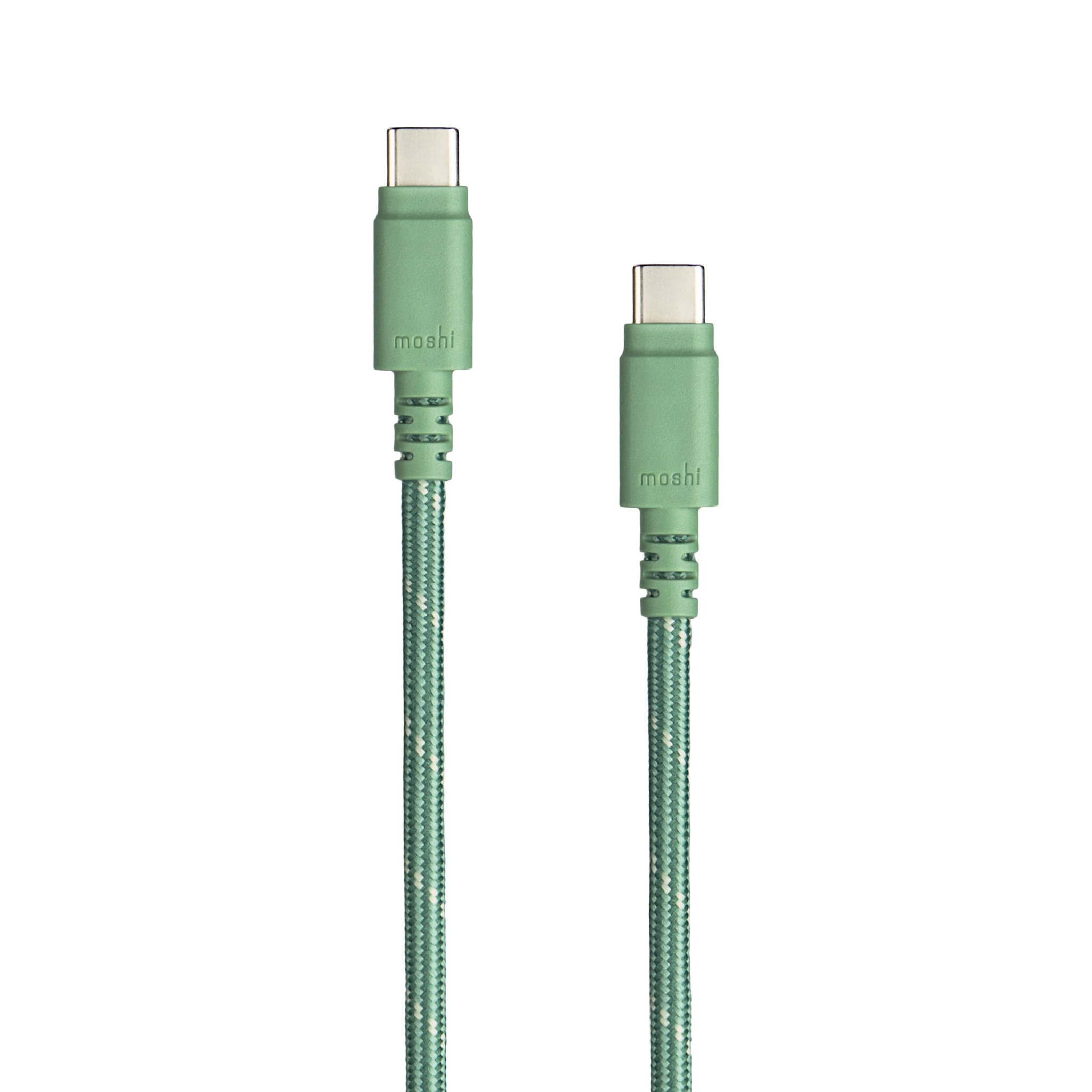 Moshi Integra USB-C to USB-C (240w/480Mbps) Charge Cable w/ Slim Connector 1.2m  (4 ft)  Field Green