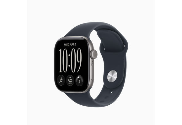 Apple Watch Series 12 (GPS, 42mm, Space Gray Aluminum Case, Navy Blue Sport Band - S/M) (Band fits 130 - 180mm wrists)