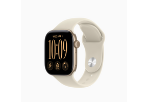 Apple Watch Series 12 (GPS, 42mm, Light Gold Aluminum Case, Sand Sport Band - S/M) (Band fits 130 - 180mm wrists)
