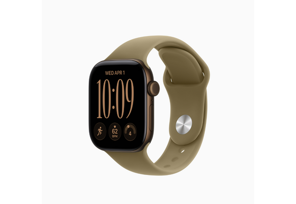 Apple Watch Series 12 (GPS, 42mm, Dark Bronze Aluminum Case, Olive Sport Band - S/M) (Band fits 130 - 180mm wrists)