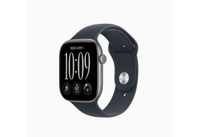 Apple Watch Series 12 (GPS, 46mm, Space Gray Aluminum Case, Navy Blue Sport Band - M/L) (Band fits 160 - 210mm wrists)